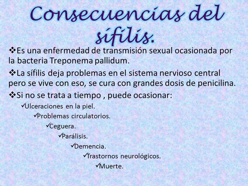 Causas y consecuencias de el sifilis